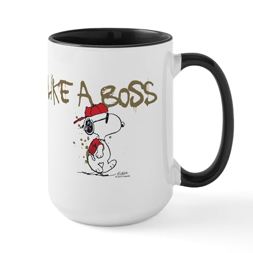 White/Black Inside - Peanuts Snoopy Like A Boss Large Mug