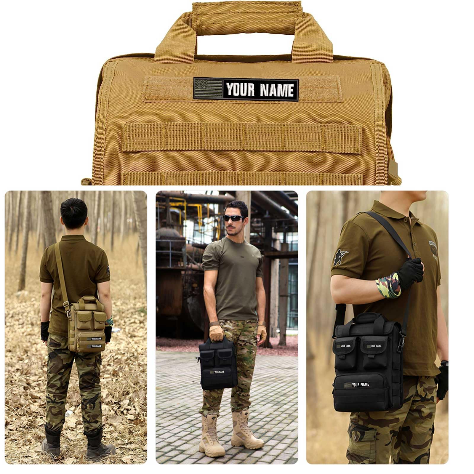 Customized Name Patch 2pcs - American Flag Personalized Embroidered Tactical Tape for Bags, Uniforms & Jackets | Military Hook & Iron On Patches | Perfect for Military, Police & Outdoor Gear Identification