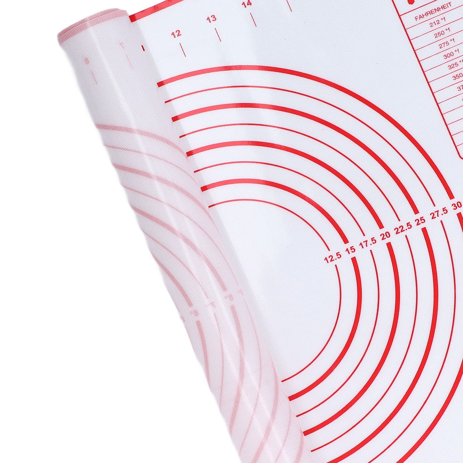 Non-Stick Dough Rolling Mat - Extra Thick Red Baking Fondant Mat with Measurement Scale for Pastry, Pie Crust & Cookie Dough | Perfect for Home Bakers & Professional Chefs (Kitchen, Bakery, Cooking Class Use)