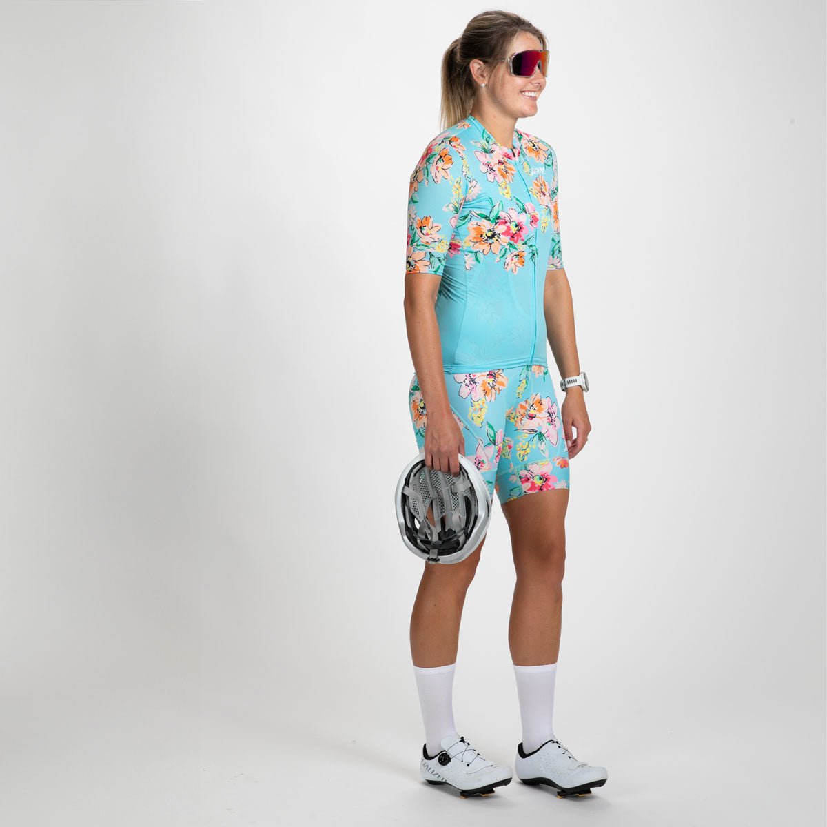 Women's Cycling Aero Jersey - Breathable & Lightweight Performance Bike Shirt for Road & Mountain Biking | Jasmine Design | Perfect for Training, Racing & Outdoor Sports