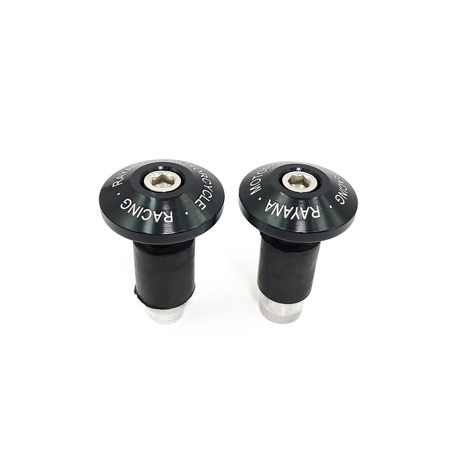 HSL Universal Motorcycle Handlebar End Grips - Anti-Vibration Slider Plug Counterweight Cover for Dirt Bikes (Black) - Durable Bike Accessories for Off-Road Riding & Street Cruising