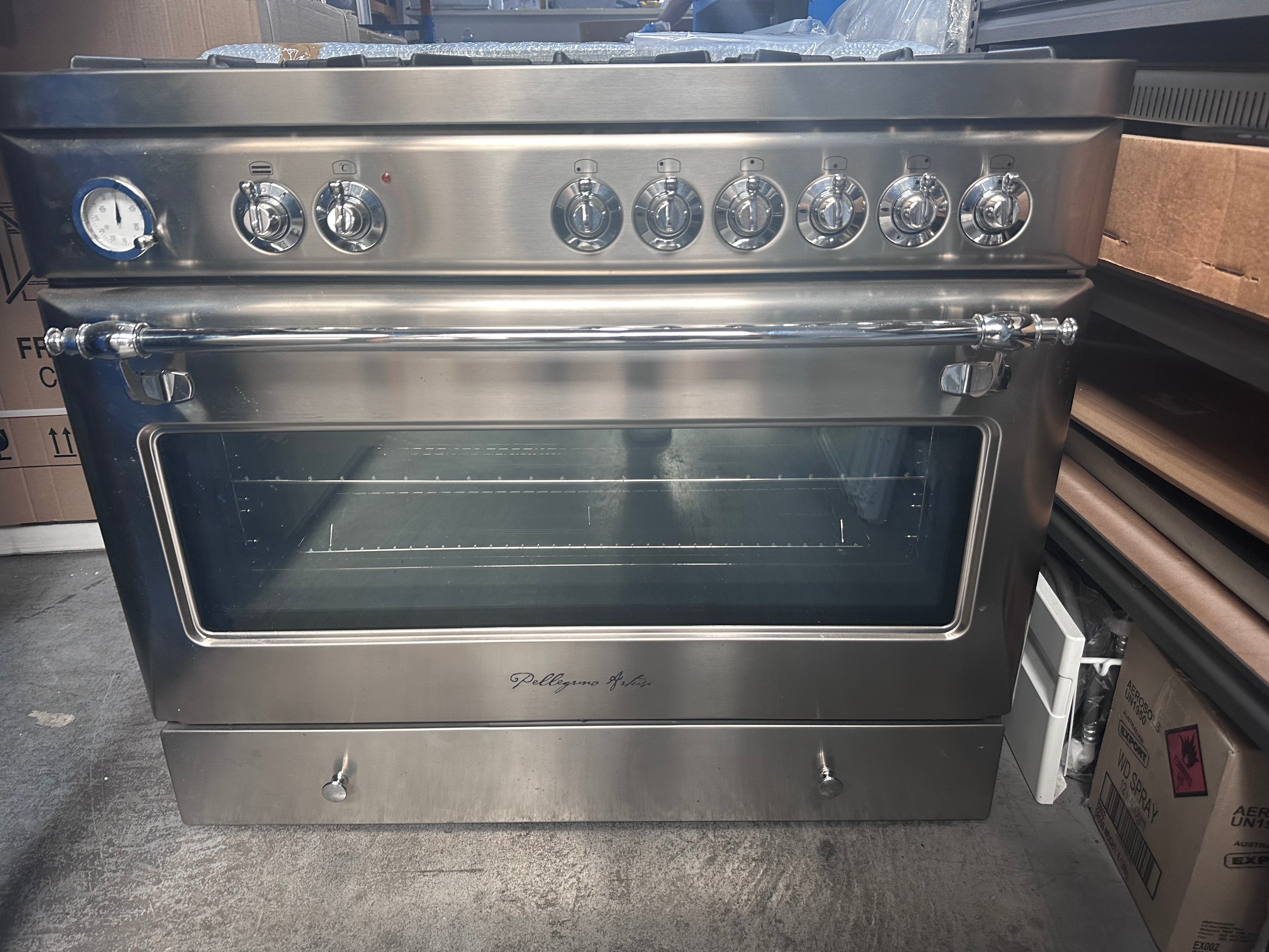 Artusi 90cm Dual Fuel Freestanding Oven & Stove - AFG999X [Factory Second] - Professional Gas Cooktop & Electric Oven - Perfect for Home Kitchens & Restaurants
