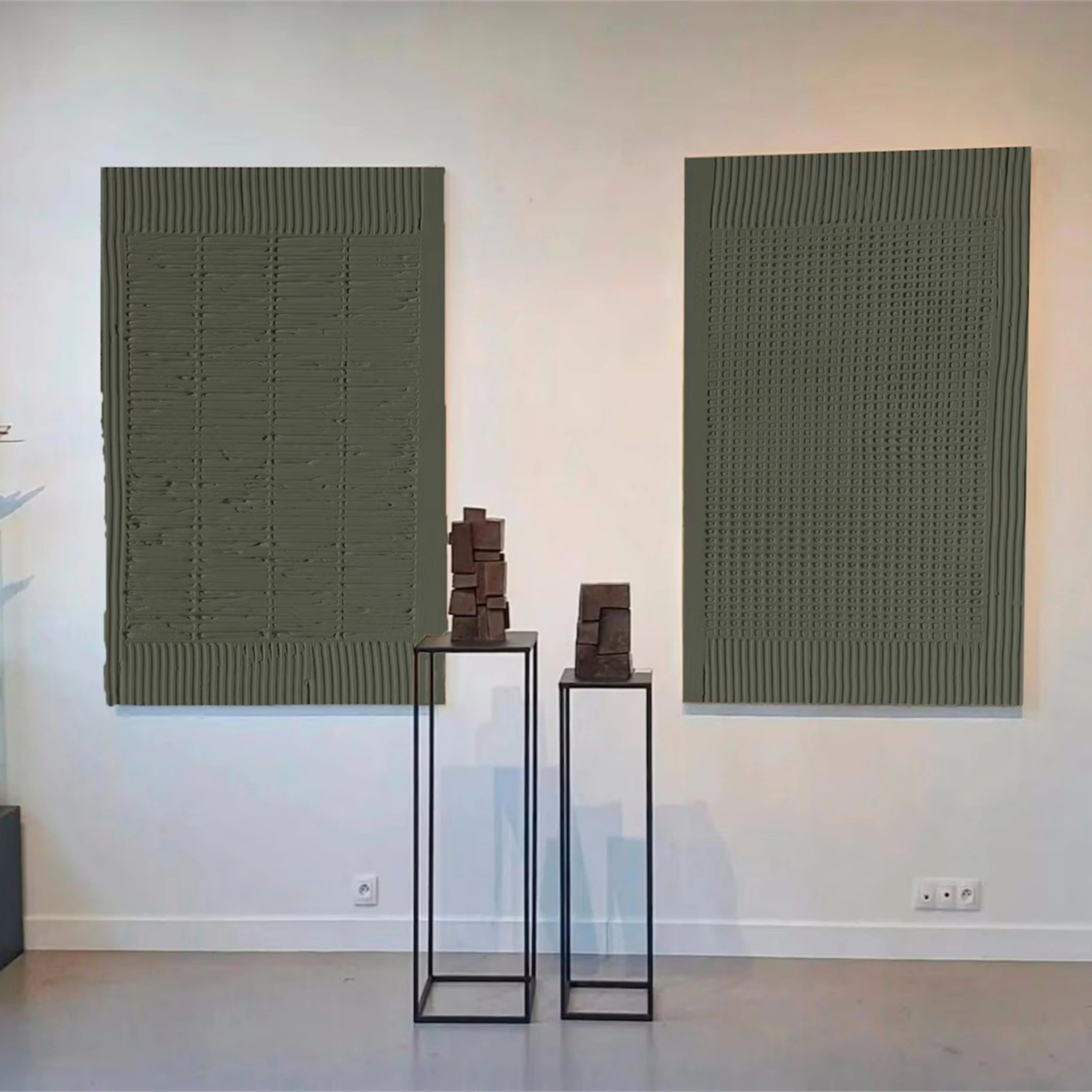 Abstract Tranquility Wall Art Set of 2 - Modern Minimalist Canvas Paintings for Living Room, Bedroom & Office Decor #WS117