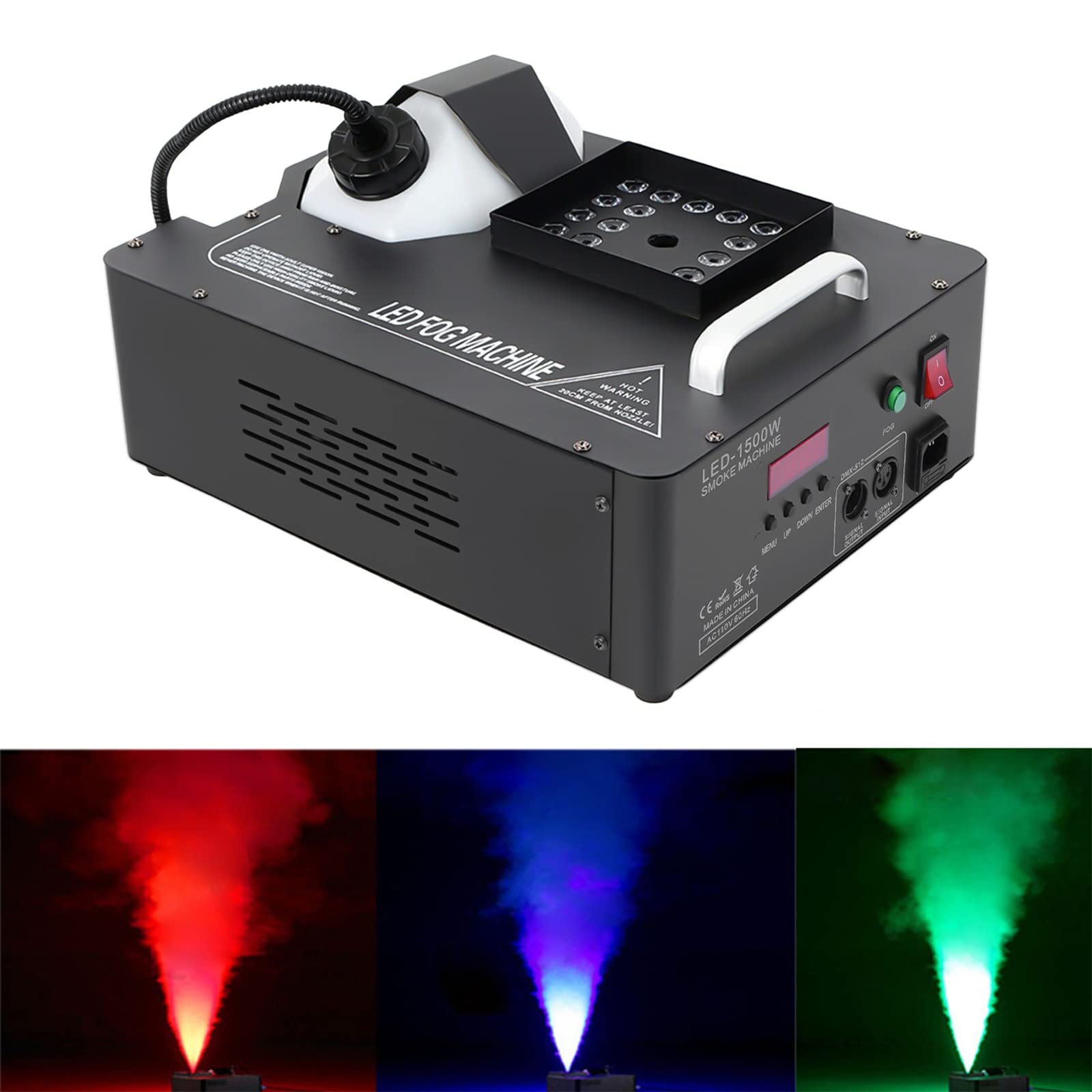 1500W RGB LED Fog Machine with Remote - 3-in-1 Smoke Machine for DJ, Halloween, Christmas, Weddings & Stage Effects | Perfect for Parties, Clubs & Home Decor