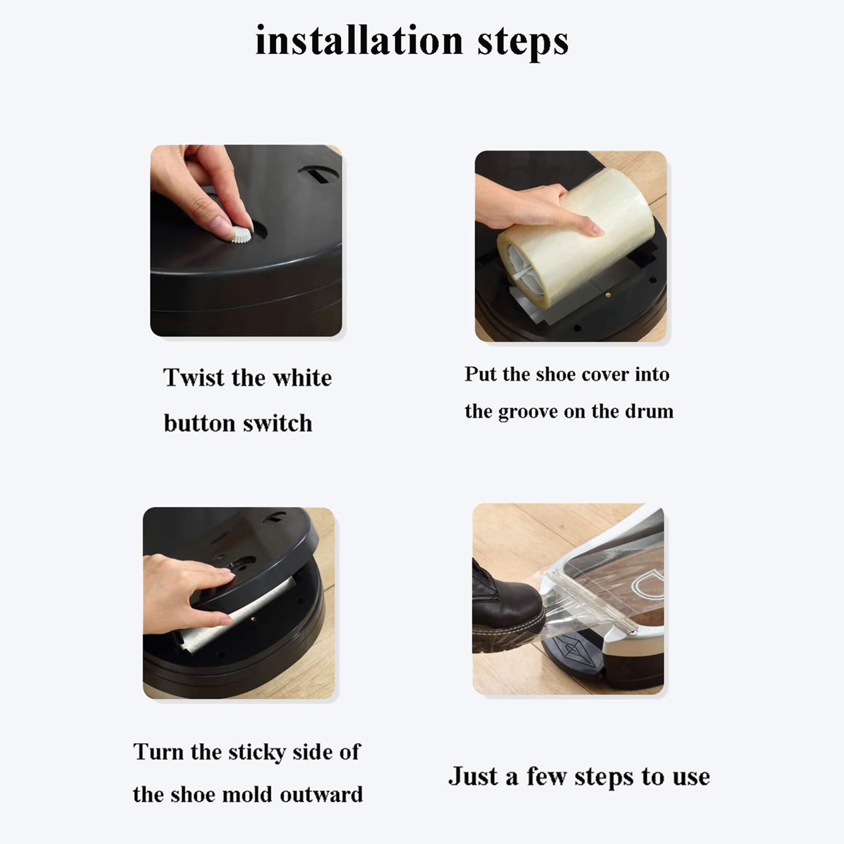 Automatic Shoe Cover Dispenser Machine - Reusable & Disposable Dustproof Shoe Covers for Home, Office & Shop (Includes 1200 Shoe Films) - Perfect for Hospitals, Clean Rooms & High-Traffic Areas