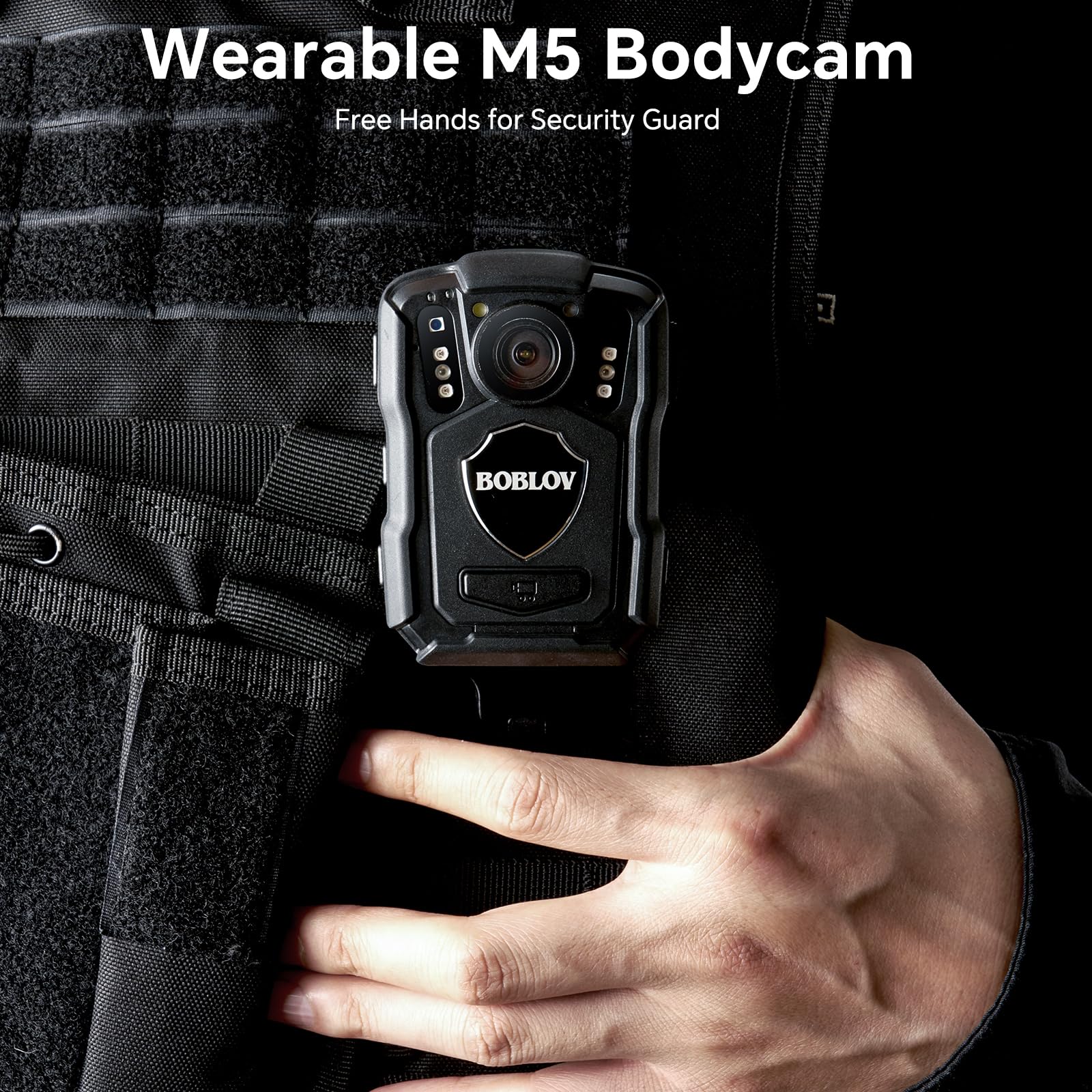 BOBLOV M5 2K HD Police Body Camera - 128GB Law Enforcement Bodycam with 12-Hour 4200mAh Battery, IP67 Waterproof & 2M Drop Proof - Ideal for Security Patrols, Evidence Collection & Law Enforcement Operations