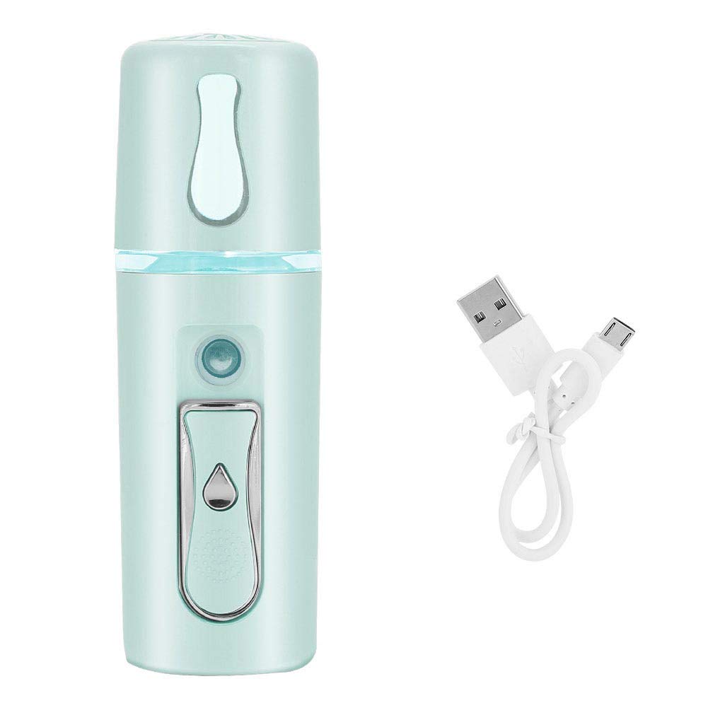 Saluaqui 3 Colors Nano Mist Sprayer - 20ml Portable Facial Moisturizing Spray for Skin Care, Makeup & Eyelash Extensions | Hydrating Face Mister for Dry Skin, Travel & On-the-Go Use (Green)
