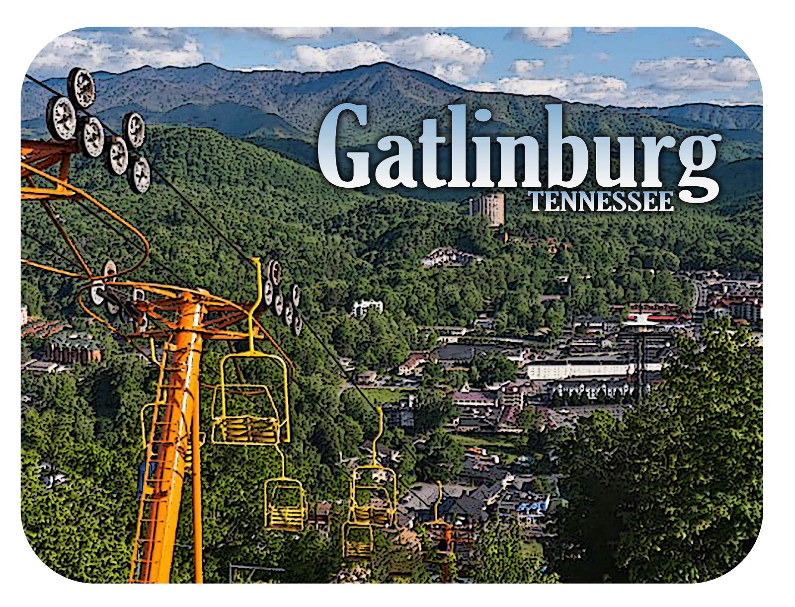 Gatlinburg Tennessee Souvenir - SMS Gifts Chair Lift Fridge Magnet for Refrigerator & Metal Surfaces | Perfect for Travel Memories, Home Decor & Gift Giving
