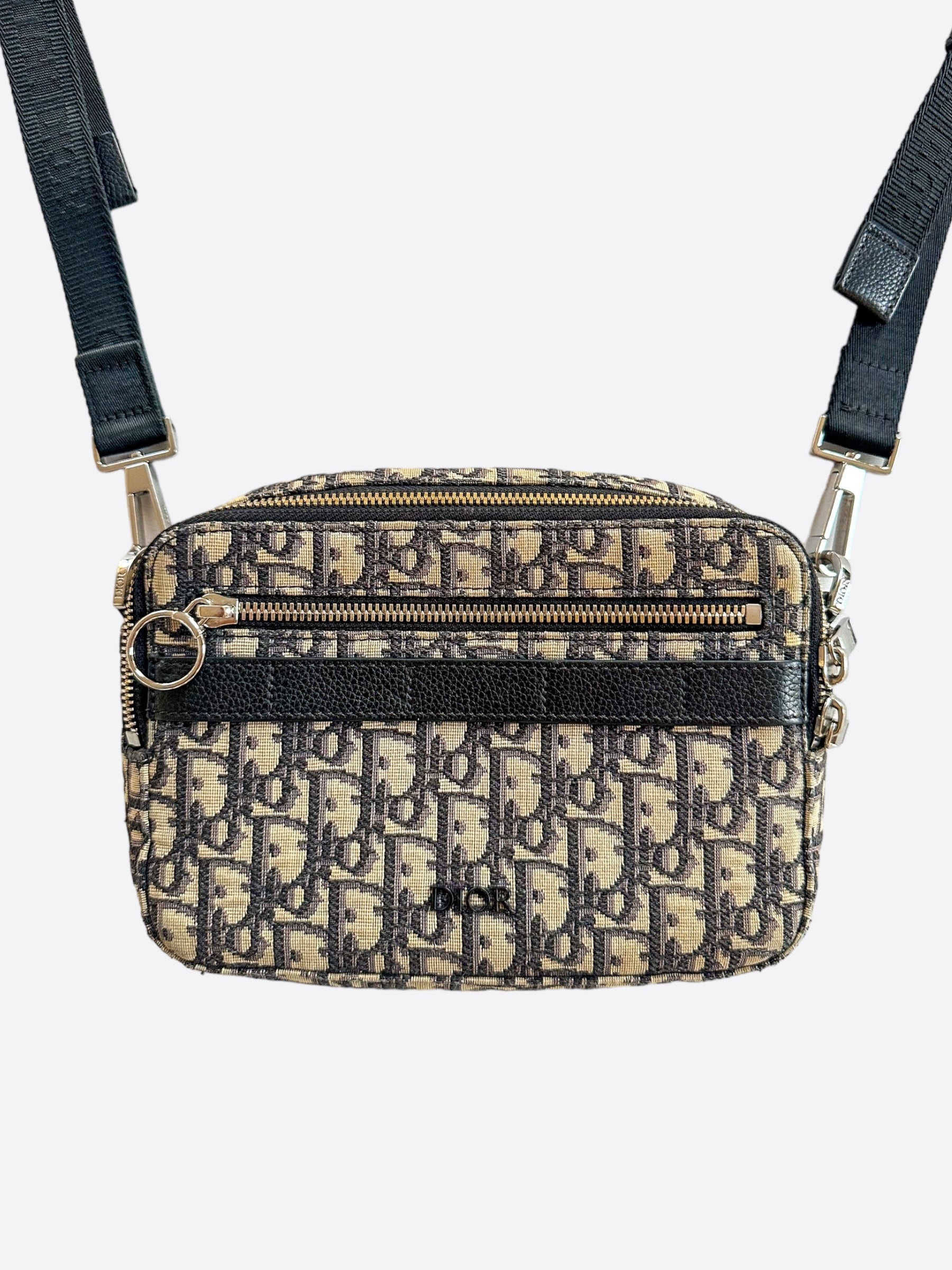 Dior Beige Oblique Safari Messenger Bag for Women - Luxury Designer Crossbody Bag for Travel, Work & Everyday Use