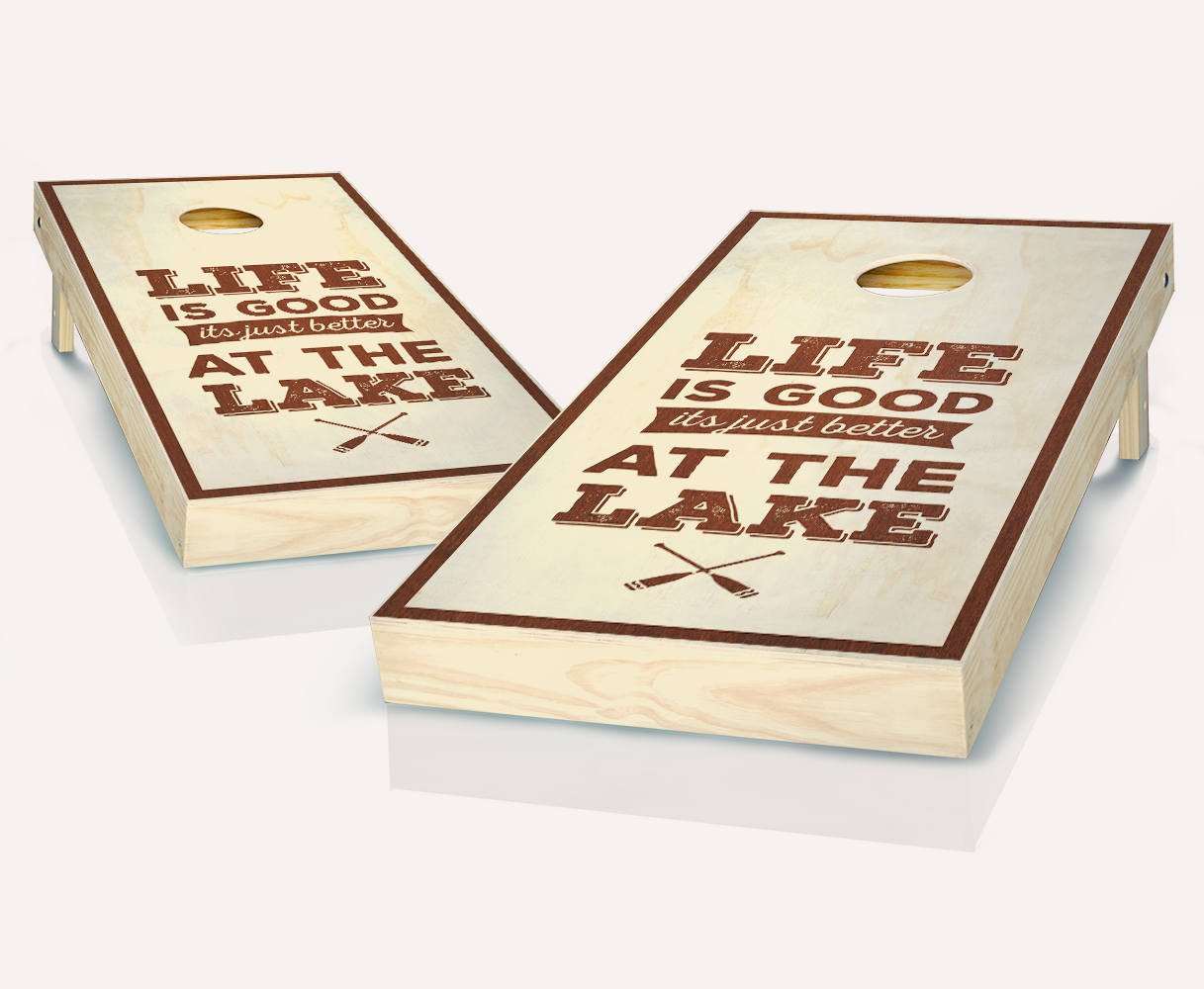 Custom Stained Cornhole Boards Set - Regulation Size Bean Bag Toss Game with 8 ACA Approved Bags | Perfect for Backyard BBQs, Tailgating, and Outdoor Parties