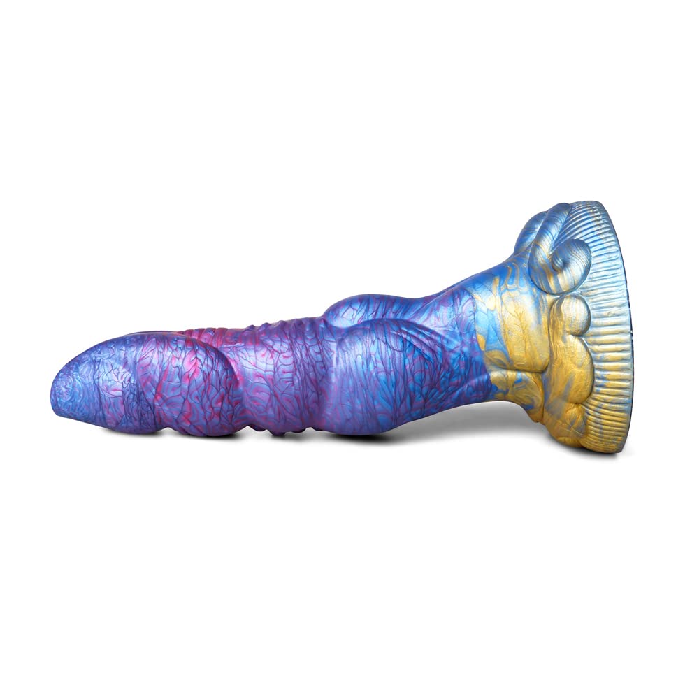 Premium Liquid Silicone Alien/Dragon Dildo with Strong Suction Cup - Realistic Textured Adult Sex Toy for Women & Men - Perfect for Solo Play, Couples Fantasy & BDSM Exploration