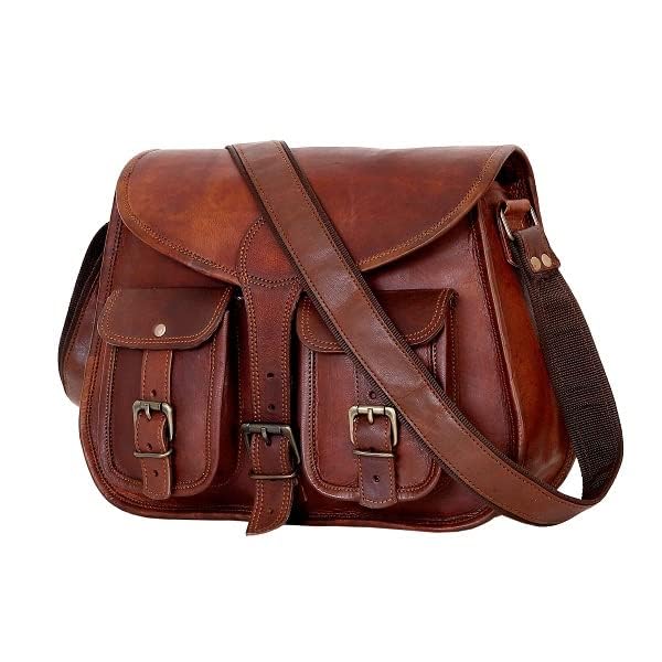 Ruzioon Genuine Goat Leather Crossbody Bag for Women - Stylish Shoulder Purse & Travel Satchel in Brown | Perfect for Daily Use, Shopping & Weekend Getaways