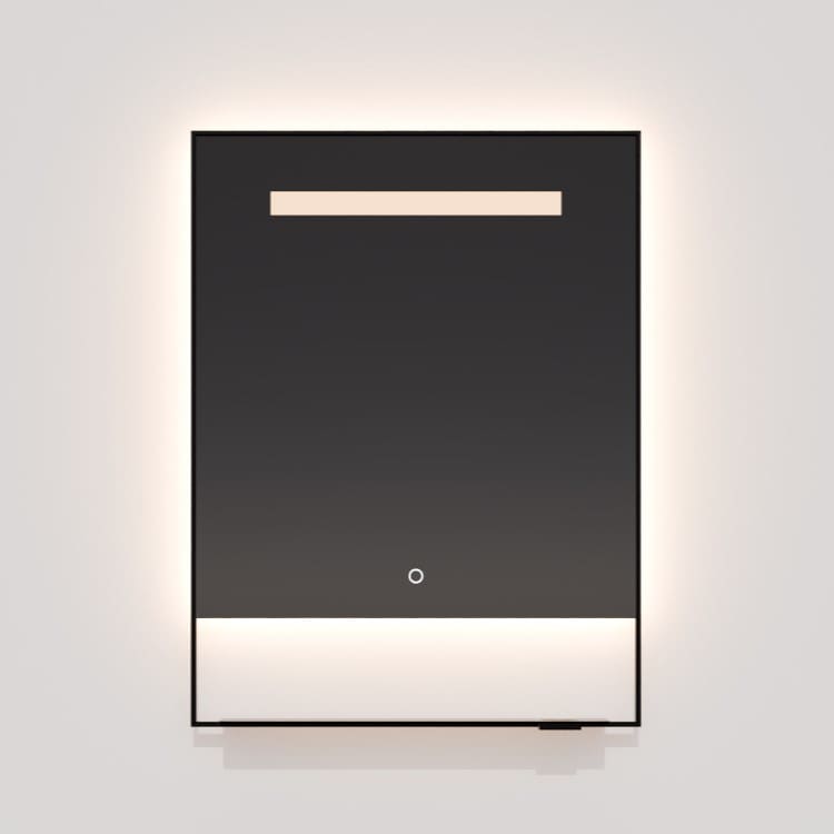 32 Inch LED Lighted Mirror with 15 Dimmable Lights - Oxygen Castore 3 0903 Black Bathroom Vanity Mirror for Makeup & Shaving