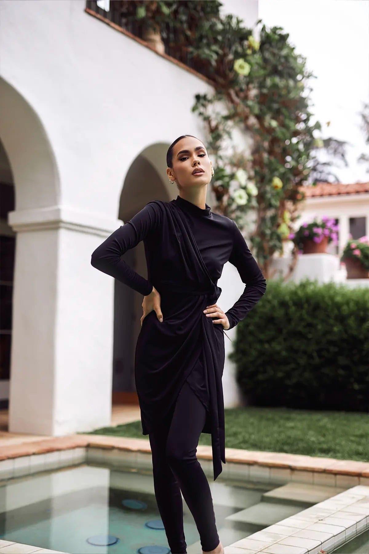 Anya 3 Piece Modest Swimsuit for Women - Full Coverage Muslim Swimwear Set with Hijab, Black - Perfect for Beach, Pool & Water Sports
