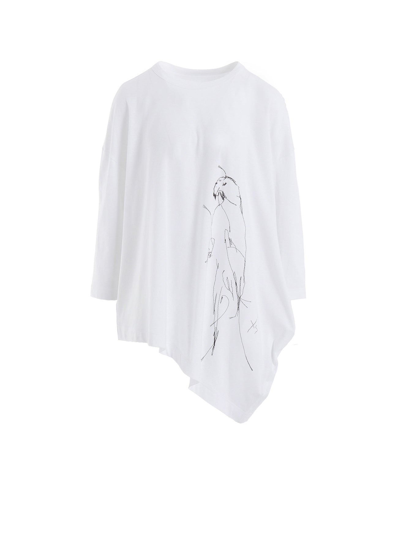 Stylish Cotton Jersey Animal Print Asymmetry Drape T-Shirt for Women - Trendy Casual Wear for Everyday Outfits & Summer Fashion
