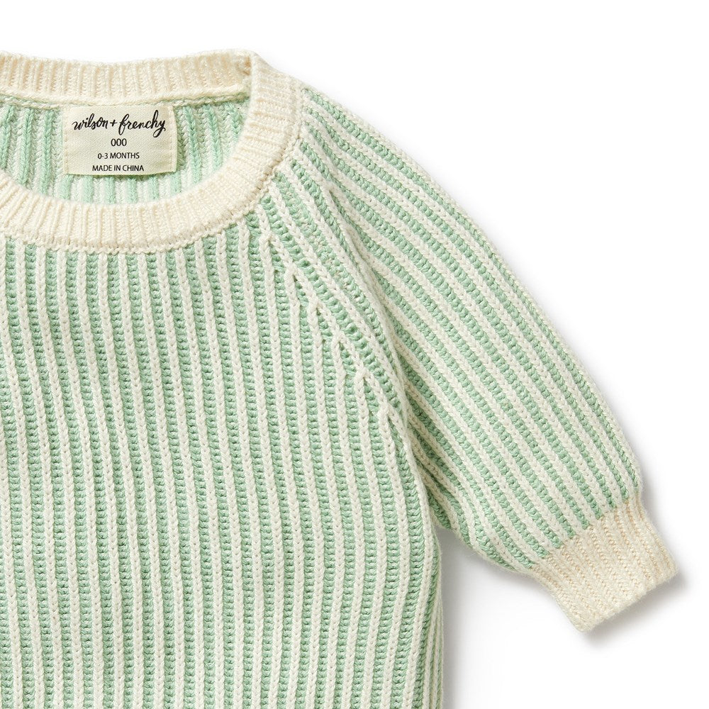 Stylish Mint Green Knitted Ribbed Jumper for Women - Cozy Winter Pullover Sweater | Perfect for Casual Outings, Office Wear & Holiday Outfits