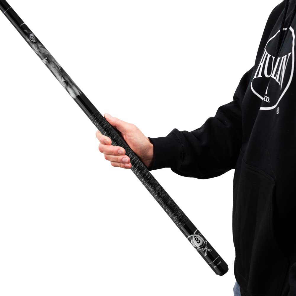 Premium Action Adventure Billiards Pool Cue Stick - Black Reaper Design for Professional & Casual Players | Perfect for Home Game Rooms, Bars, and Pool Halls