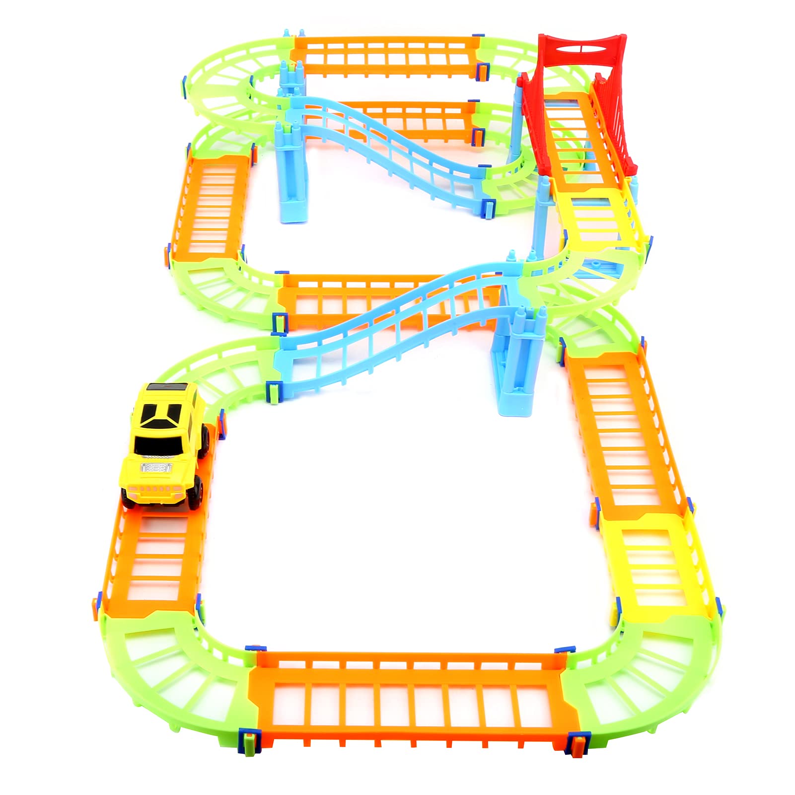 Alomejor Electric High-Speed Kids Rail Car Construction Toy Set - DIY Educational STEM Building Kit for Children Ages 5-12 | Perfect for Birthday Gifts & Indoor Playtime Adventures
