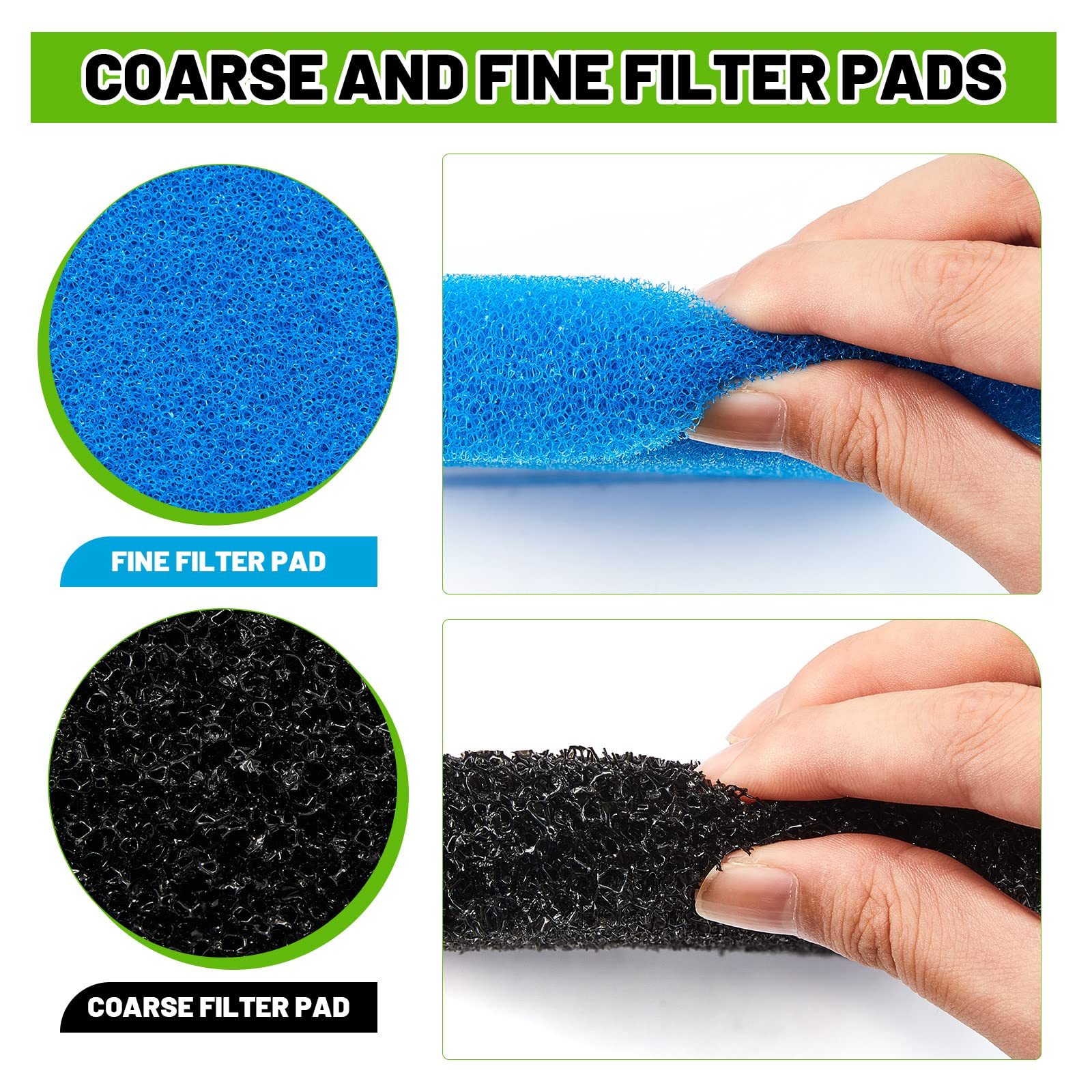 Retisee 2-Pack Pond Filter Pads Set - Coarse & Fine Replacement Filter Media Compatible with 52231 & 52229 Filter Box - Ideal for Outdoor Water Gardens, Aquariums & Fountain Filtration Systems