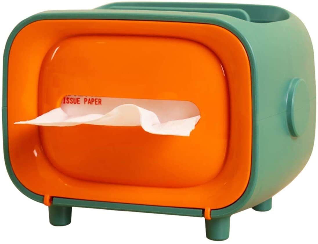 LOXZJYG Magnetic TV Tissue Box Holder with Multi-Storage Compartment & Phone Stand - Perfect for Bedroom, Living Room, and Office Organization