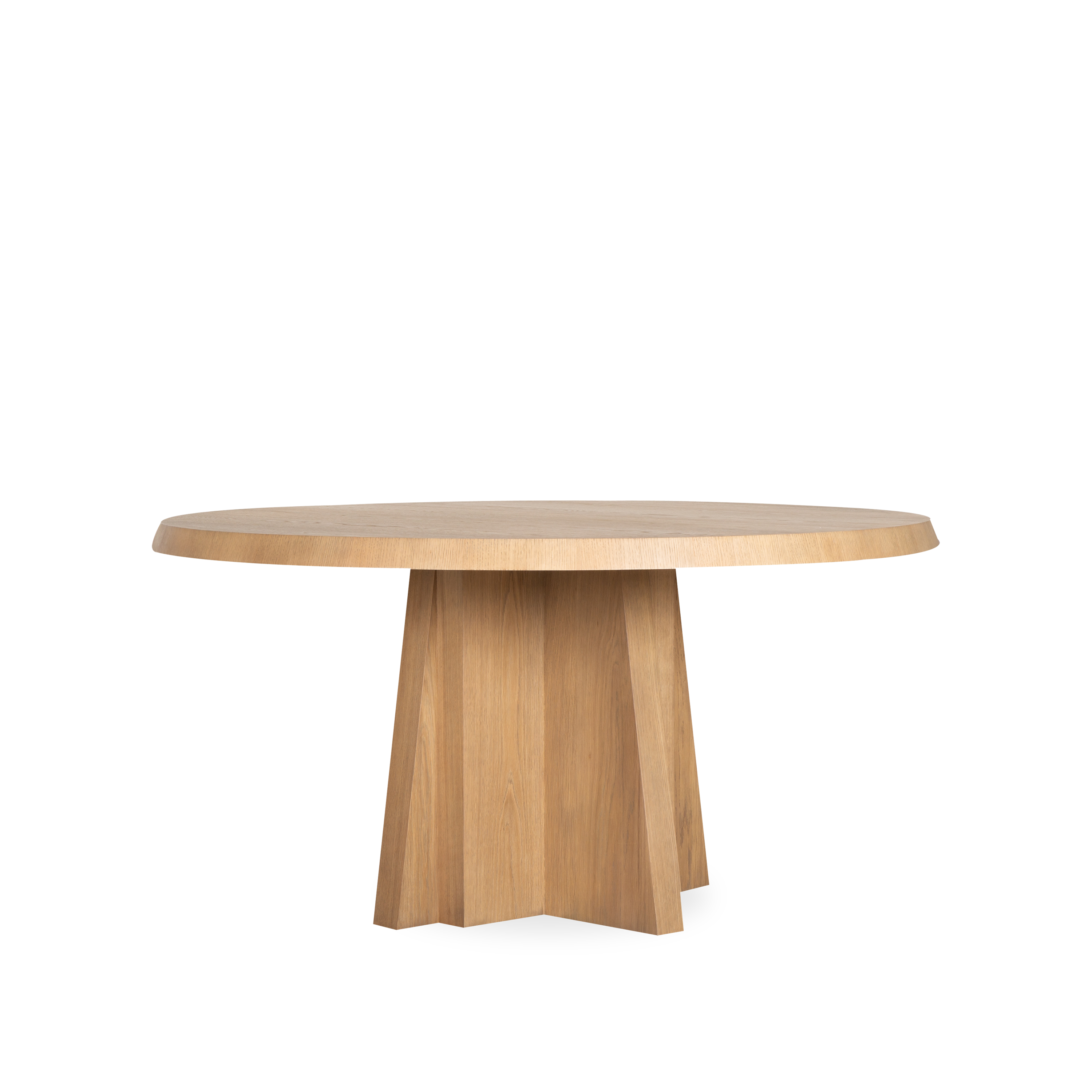 Modern Oblique Round Dining Table - 48 Inch Wooden Kitchen Table for 6 - Perfect for Small Spaces, Breakfast Nook & Cozy Family Dinners