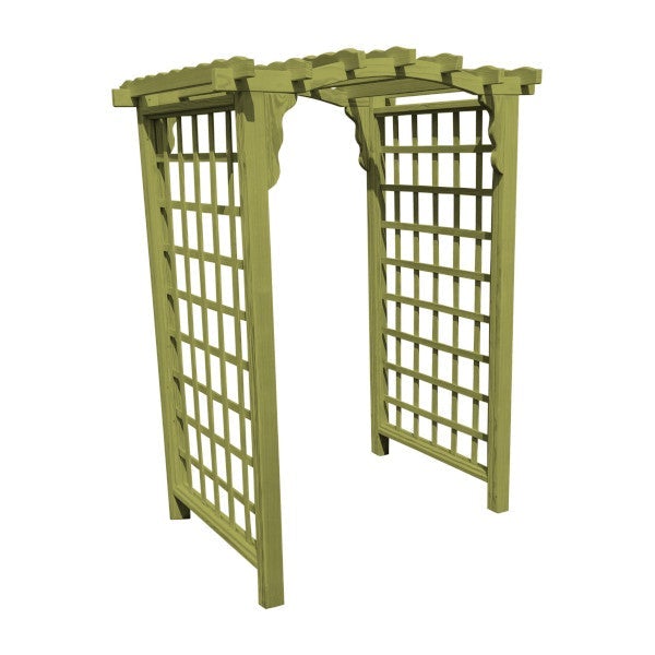 Pressure Treated Yellow Pine Cambridge Arbor - Durable Outdoor Garden Arbor for Patio, Backyard, and Wedding Decor
