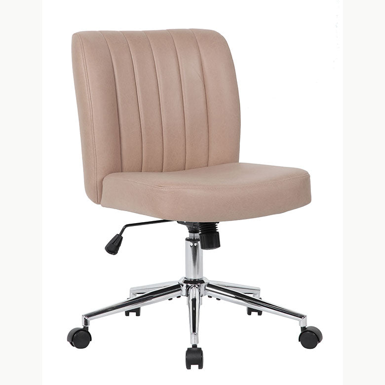 Ergonomic Boss Armless Task Chair - Adjustable Height Office Chair for Home & Workspace - Comfortable Mesh Back Support for Long Hours Sitting