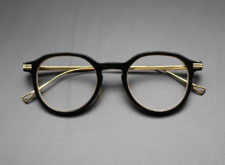 Stylish Unisex Oval & Round Titanium Acetate Eyeglasses Frame - Lightweight Durable Glasses for Men & Women - Perfect for Reading, Work, and Everyday Fashion