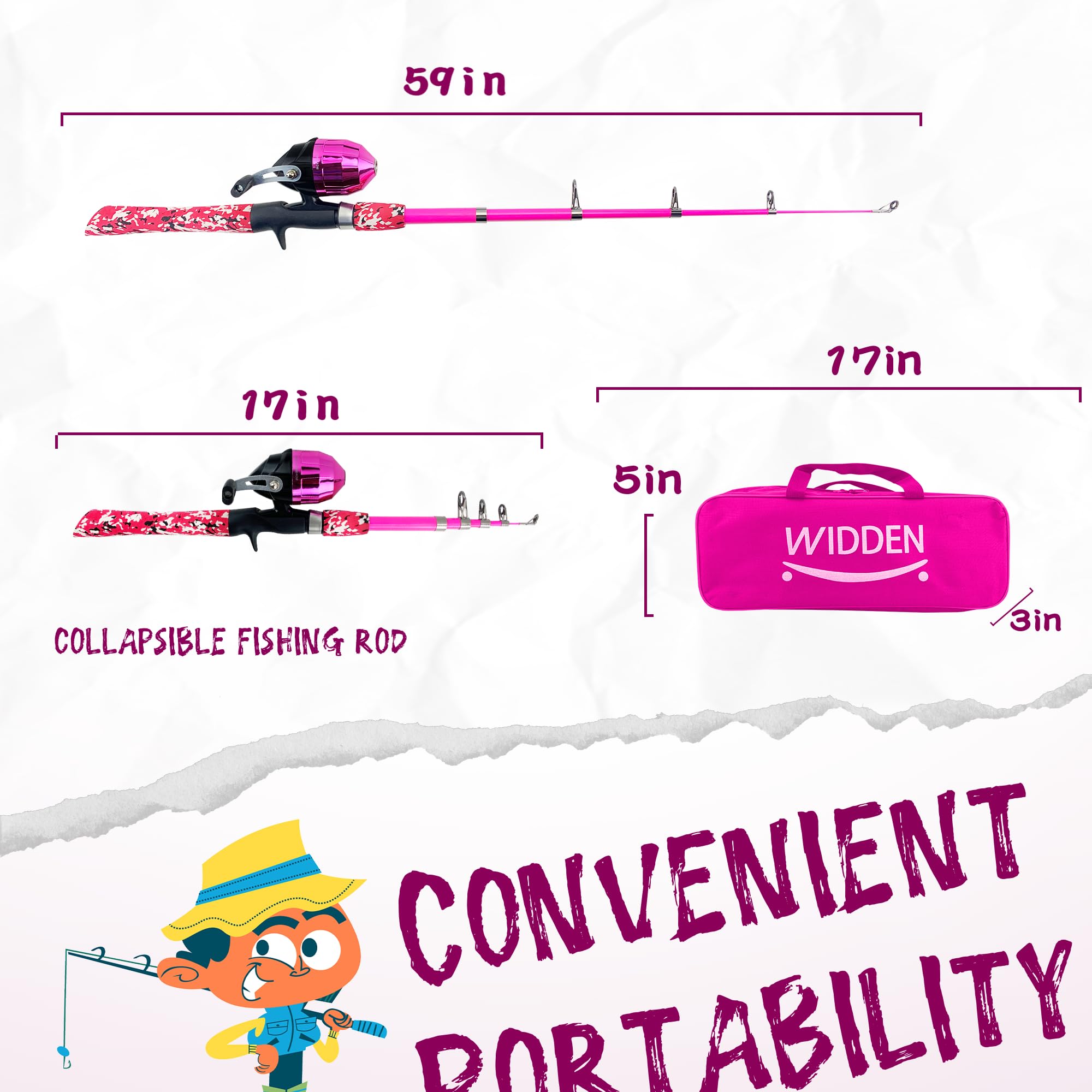 Best Kids Fishing Pole Set - Portable Telescopic Fishing Rod & Reel Combo Kit with Tackle Box & Net for Boys & Girls | Perfect for Toddlers & Youth Outdoor Fishing Trips, Lakeside Adventures & Family Bonding Activities