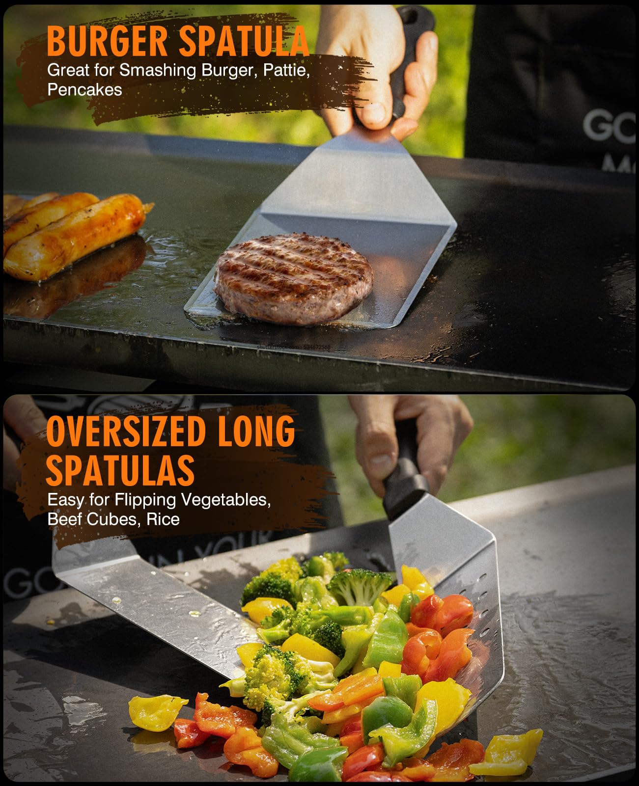 HOMENOTE 131 Pcs Heavy Duty Griddle Accessories Kit - Flat Top Grill Tools Set with Burger Spatula for Blackstone Griddles - Perfect for Outdoor Cooking, Camping & Backyard BBQs
