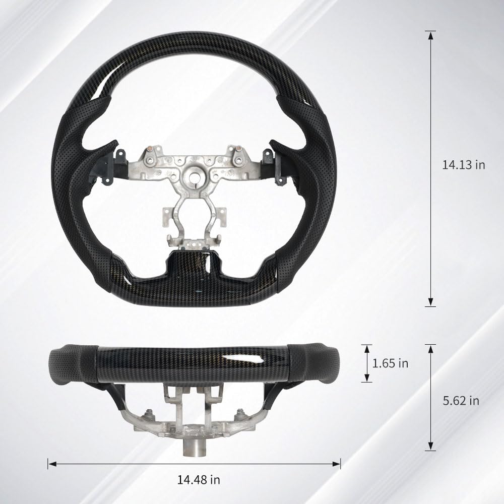 Hydro-Dipped Carbon Fiber D-Shaped Steering Wheel for Infiniti G37/G37X (2007-2013) - Sporty Racing Style Upgrade for Enhanced Grip & Driving Performance