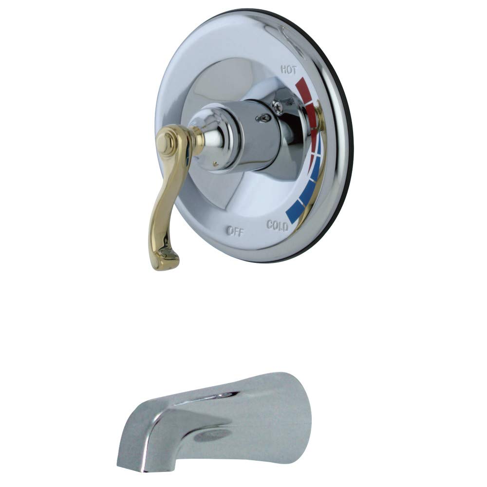 Kingston Brass KB8634FLTO Royale Shower Faucet Tub Only - Polished Chrome & Brass Finish - Durable Bathroom Fixture for Showers & Bathtubs