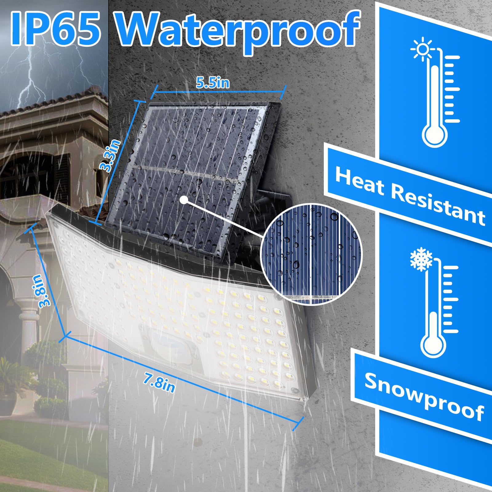 292 LED Solar Flood Lights with Motion Sensor & Remote - 4000LM Dusk to Dawn Security Lights, IP65 Waterproof, 3 Lighting Modes, 16.4FT Cable & Separate Panel - Perfect for Outdoor Yard, Garage, Pathway & Driveway Lighting