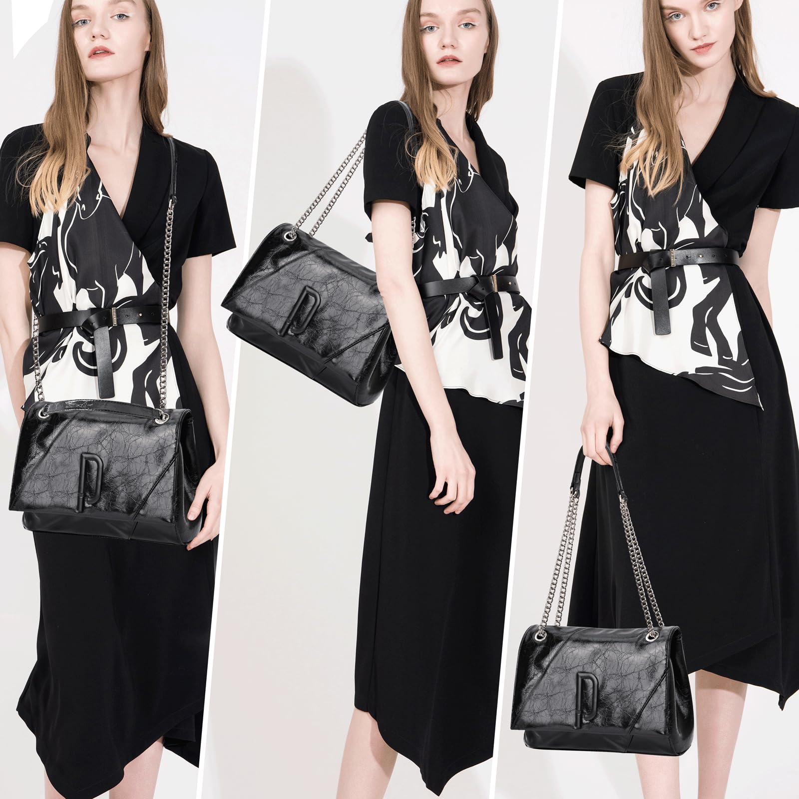 Stylish Women's PU Leather Chain Shoulder Bag - Fashionable Tote Hobo Purse for Daily Use, Work & Travel Accessories