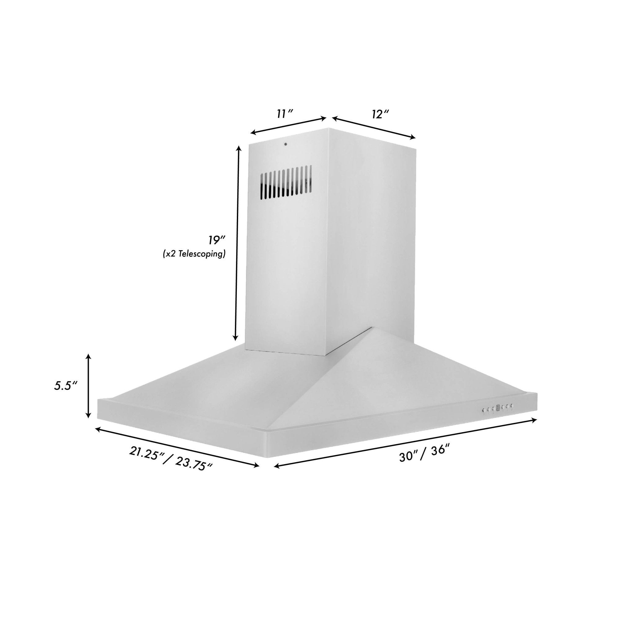ZLINE GL1i Stainless Steel Island Mount Range Hood - 36 Inch, 900 CFM, Professional Grade Kitchen Vent Hood for Home Chefs - Perfect for Open Kitchen Designs & High-End Cooking Spaces
