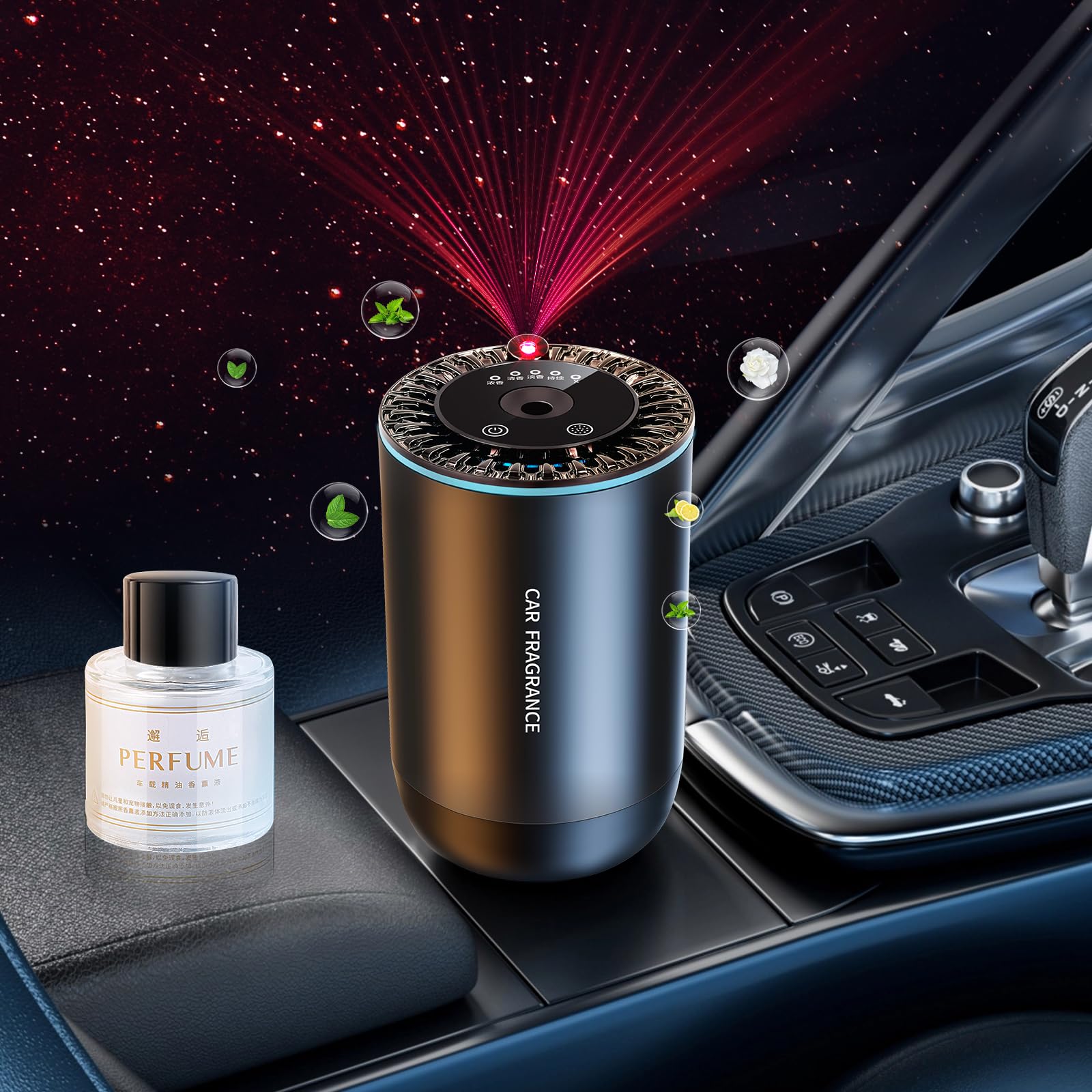 Smart Car Essential Oil Diffuser - Auto On/Off Aromatherapy Diffuser for Cars, Home & Office - Black | Perfect for Relaxation, Stress Relief & Air Freshening in Vehicles & Small Spaces