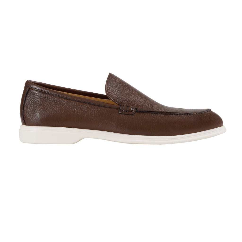 ARTIGIANO ROMA Genuine Deerskin Leather Loafers for Men - Comfortable Brown Slip-On Shoes for Casual & Business Wear