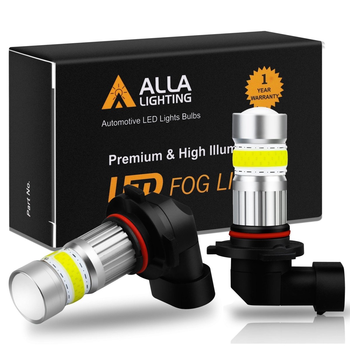 COB 72 H10 9145 LED Fog Light Bulbs - 6500K White, 8000K Blue, 3000K Amber Yellow - High Brightness Waterproof Replacement Bulbs for Cars, Trucks, SUVs - Perfect for Off-Road, Foggy & Night Driving Conditions