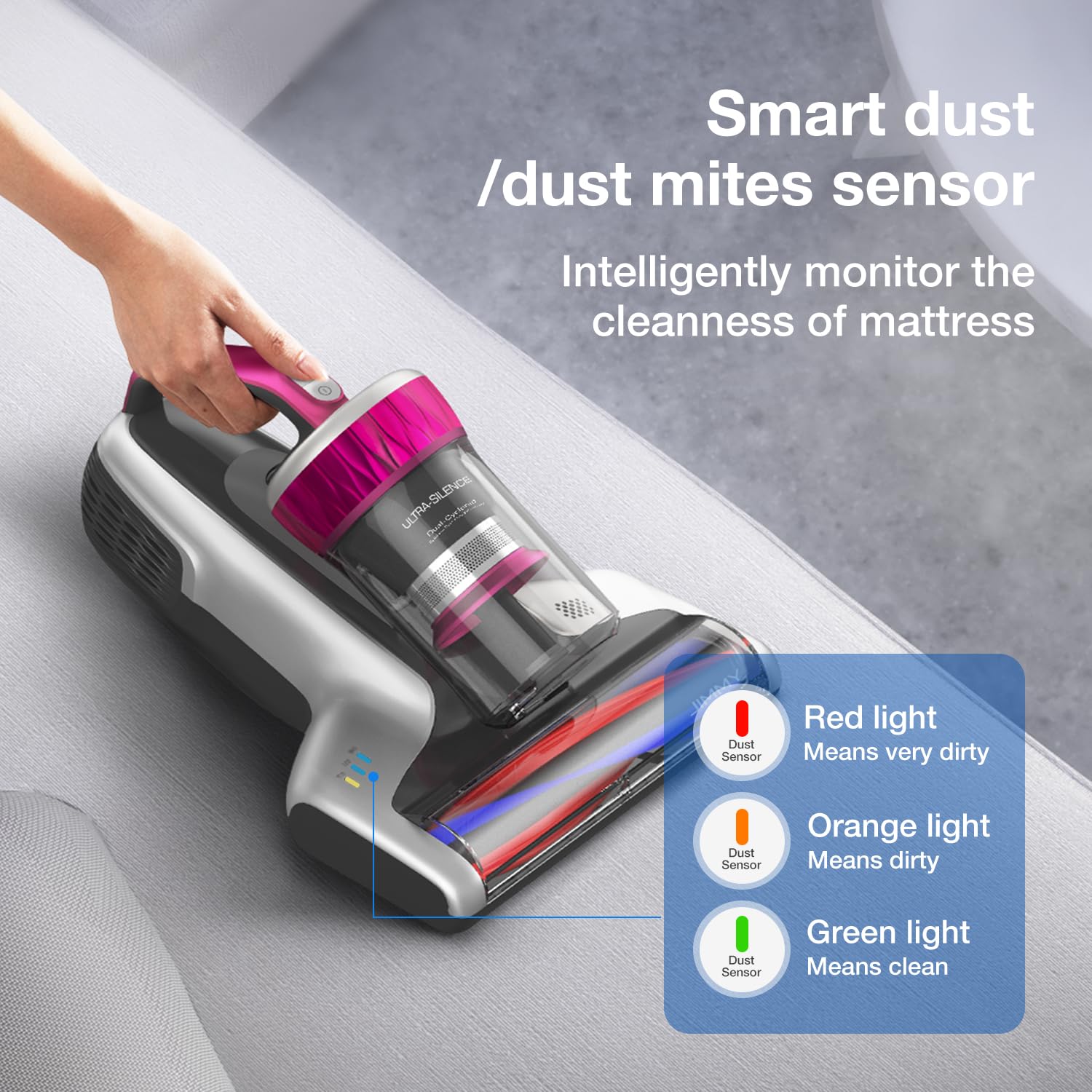 Jimmy WB73 Mattress Vacuum Cleaner with UV & Ultrasonic - Powerful Pet Hair & Dust Removal, Anti-Allergen Technology, Strong Suction for Beds, Sofas & Carpets - Ideal for Allergy Sufferers & Pet Owners (WB73, Corded)