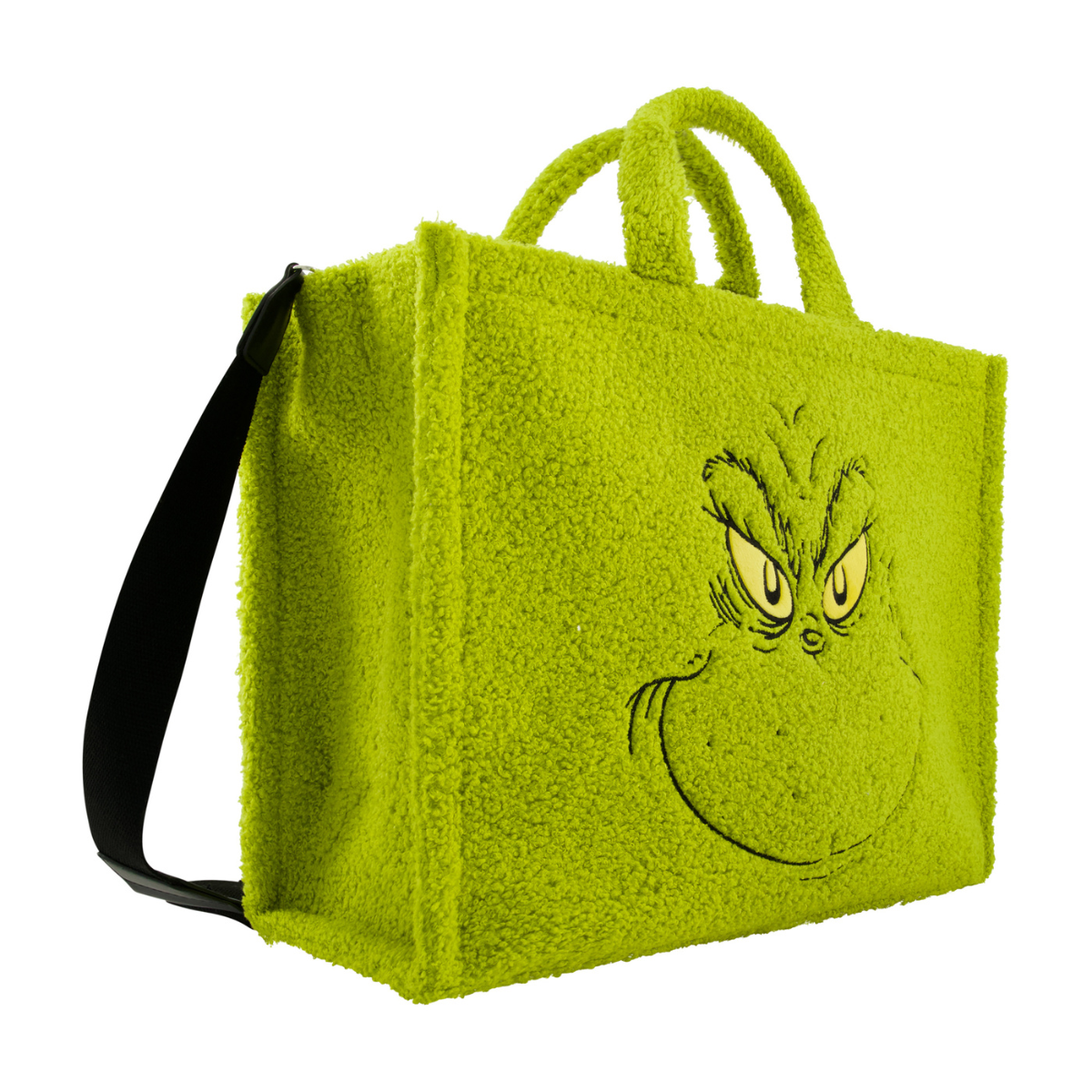 Grinch Big Face Travel Tote Bag with Trolley Strap - Perfect for Holiday Travel, Christmas Shopping & Airplane Carry-On