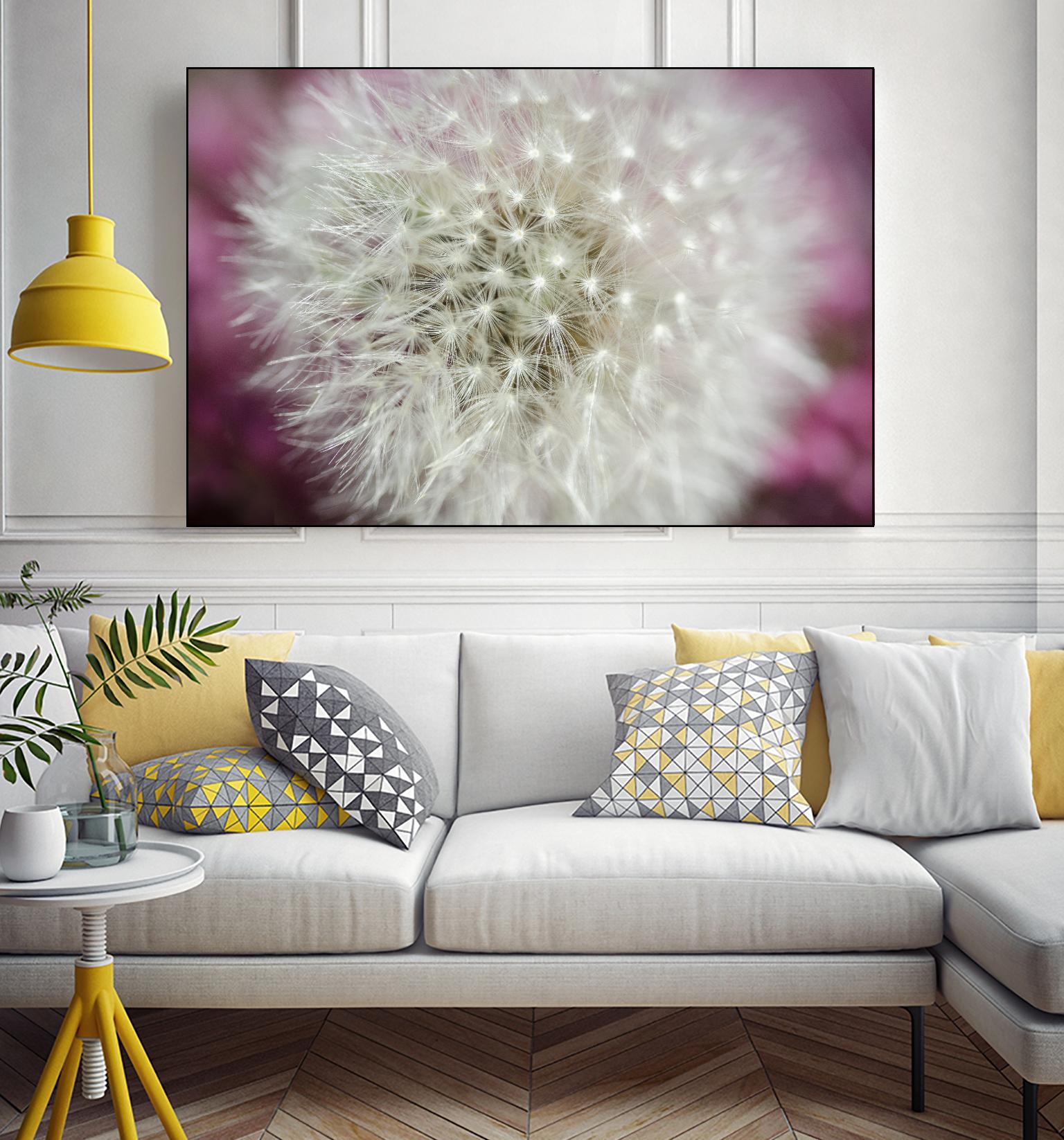 Dandelion on a Rose - Unique Floral Art Print for Home Decor, Wall Art, Gift Idea | Perfect for Living Room, Bedroom, Office & Wedding Decor