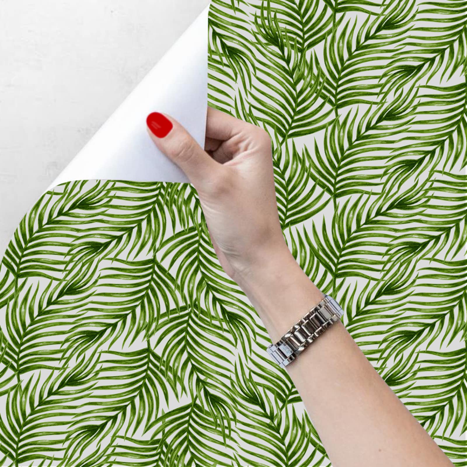 Waterproof Self-Adhesive PVC Wallpaper - Seamless Leaf Pattern for Living Room & Bedroom Wall Decor | Easy Peel & Stick Renovation Solution for Furniture & Home Improvement