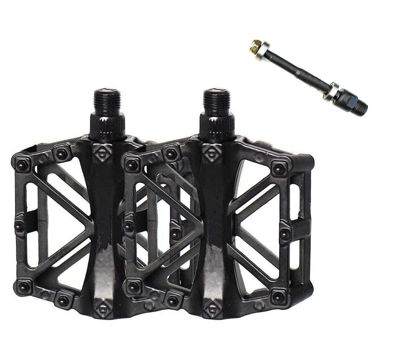 Lightweight Aluminum Bearing Bike Pedals with 16 Anti-Skid Pins - Universal 9/16