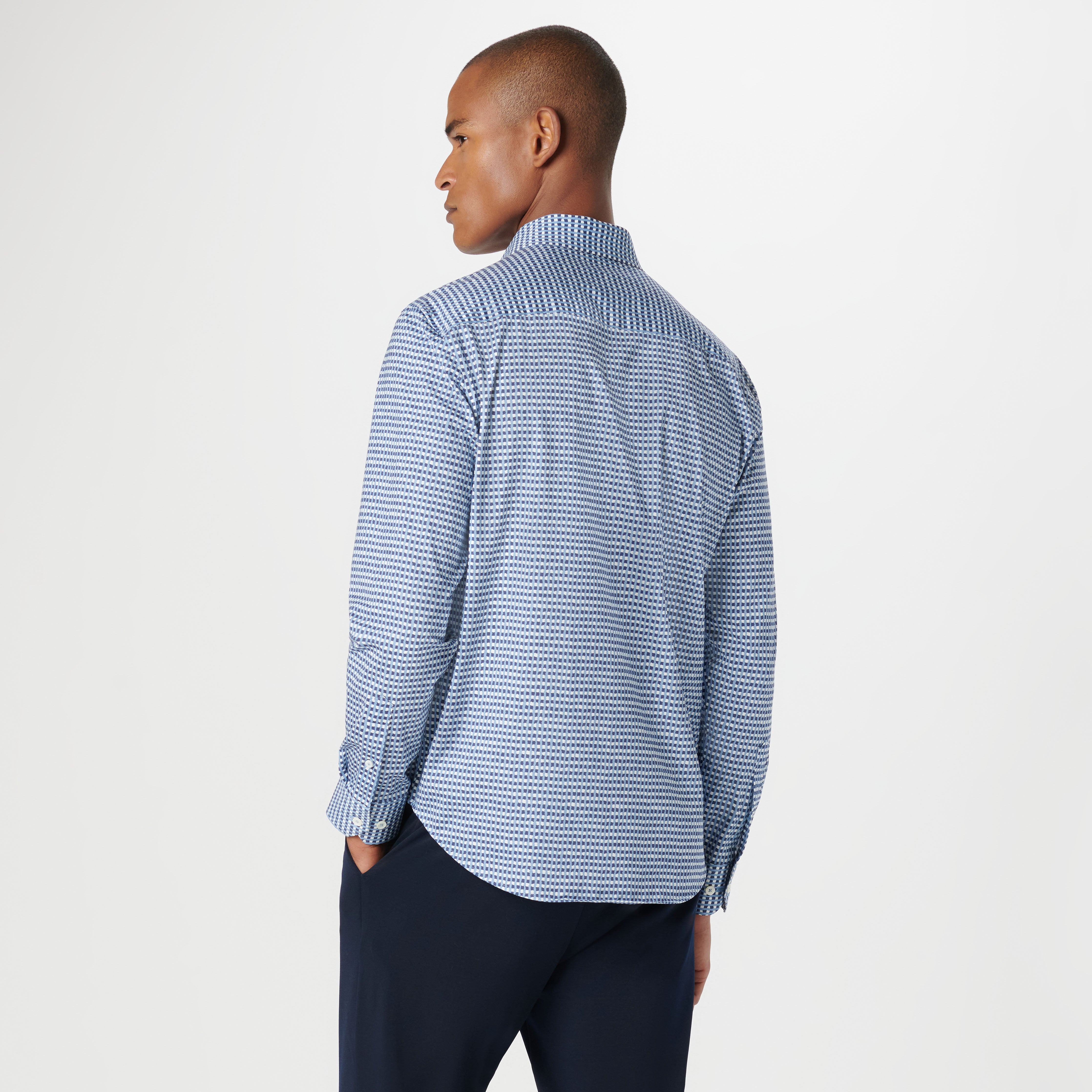 James Asymmetric Check Cotton Shirt for Men - Stylish Casual Button Down Shirt for Office, Date Night & Weekend Outings
