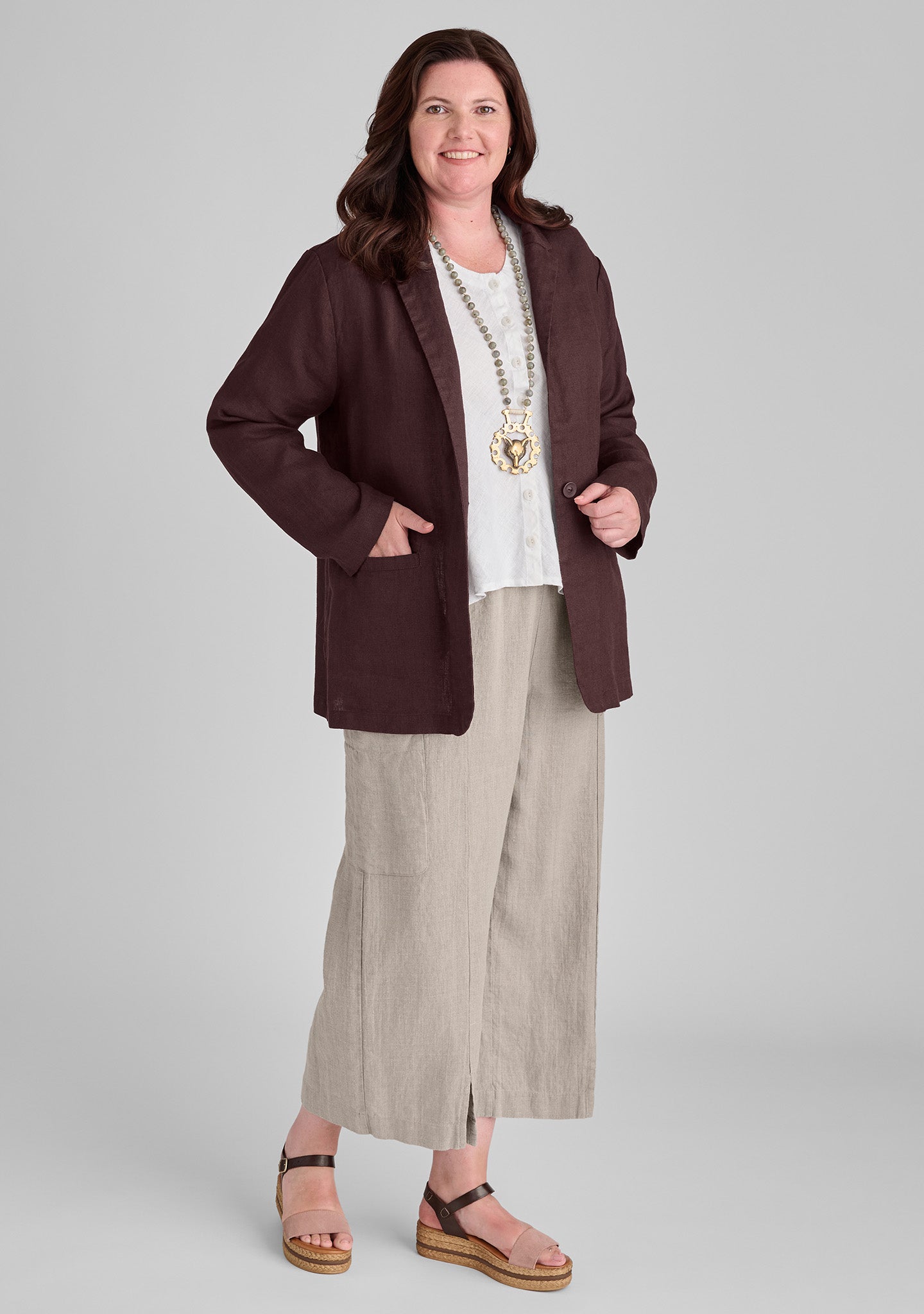 Modern Linen Pants for Women - Comfortable Elastic Waist Casual Pants - Perfect for Summer, Travel, and Relaxing at Home