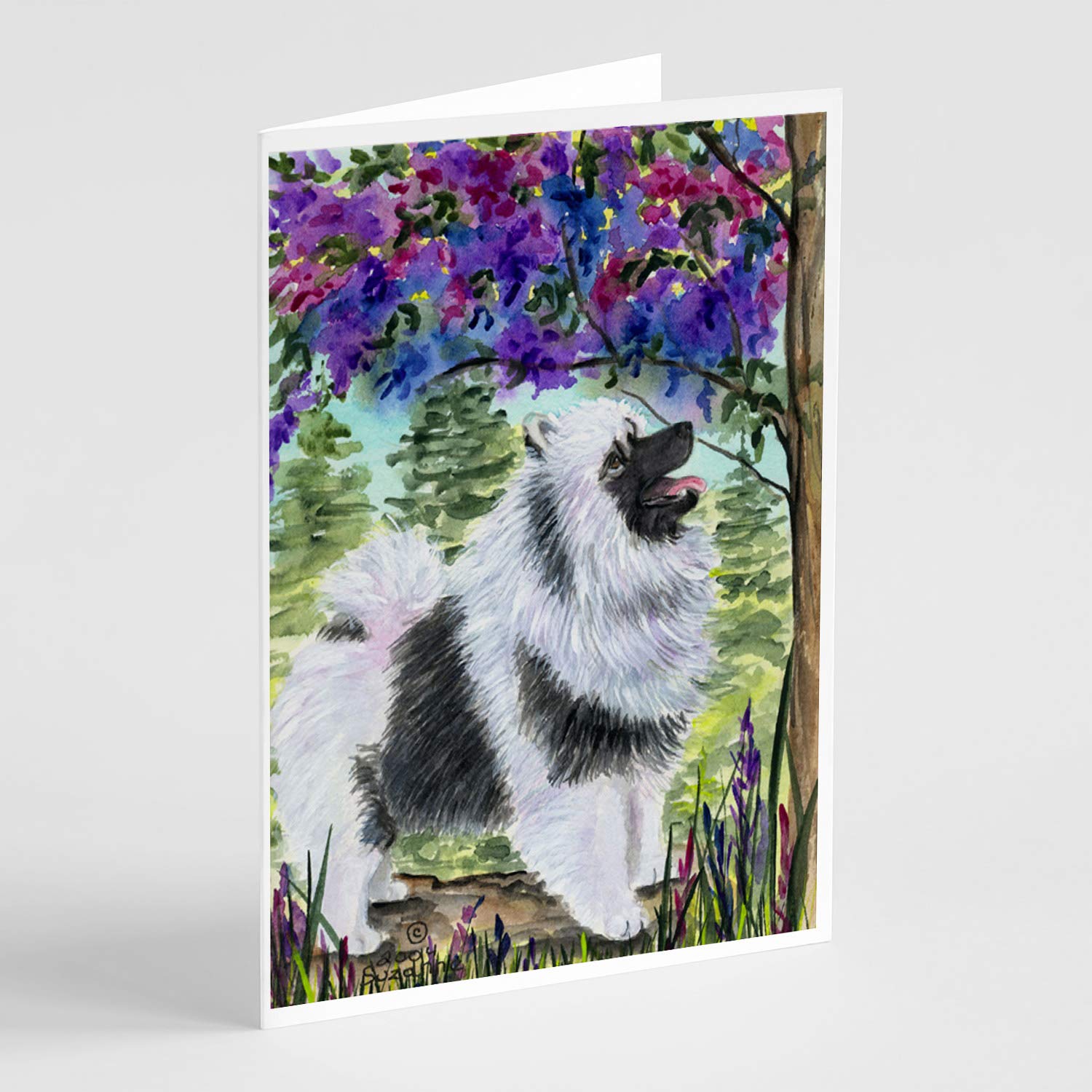 Keeshond Greeting Cards & Envelopes - Pack of 8 Blank A7 Note Cards (5x7 Inches) | Whimsical Dog-Themed Stationery for Birthdays, Thank You Notes & Special Occasions