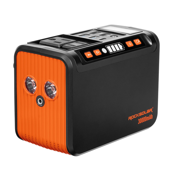 ROCKSOLAR Weekender MAX 80W 111Wh Portable Solar Generator Kit - Compact Power Solution for Camping, RV Trips & Emergency Backup