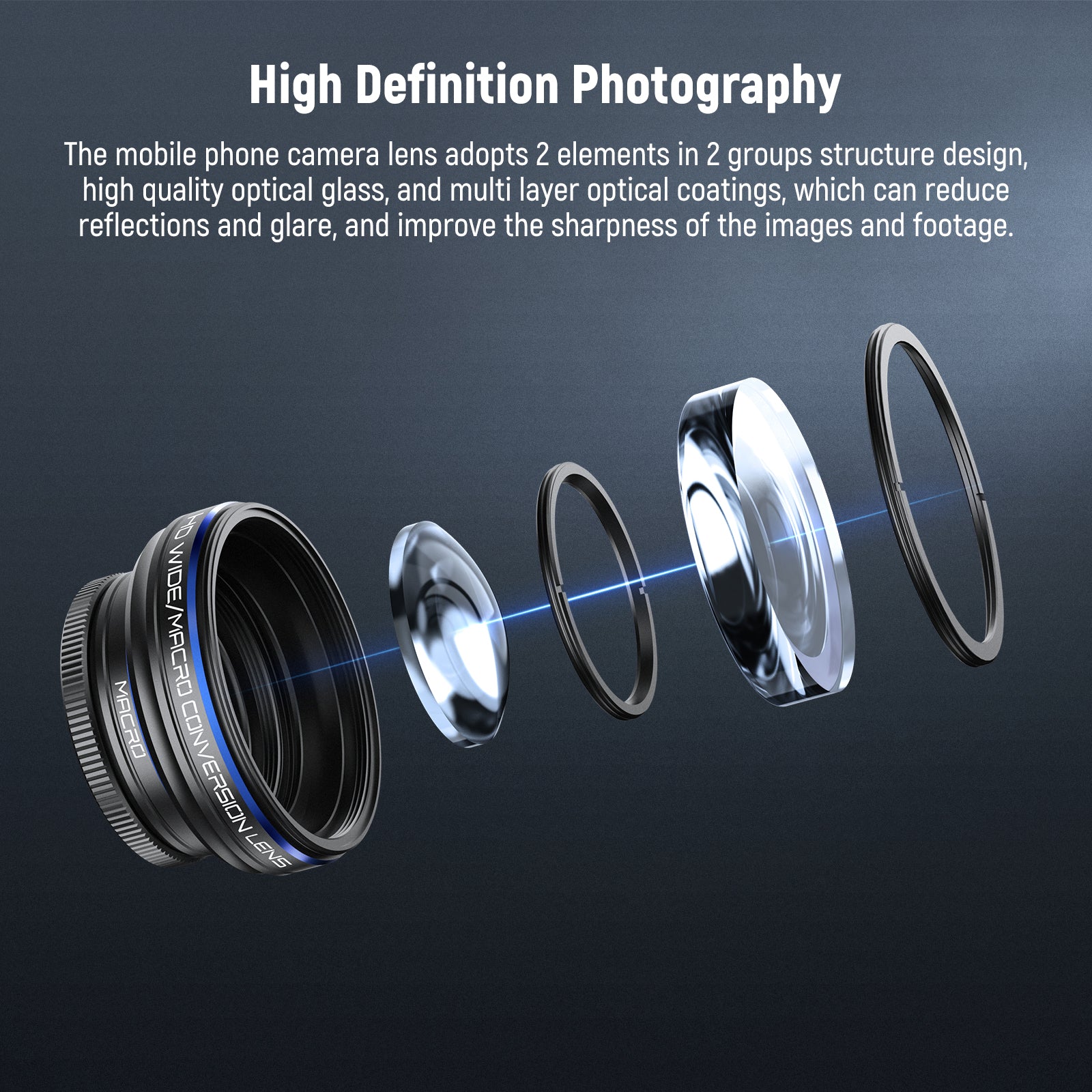 NEEWER LS 60 2-in-1 Wide Angle & Macro Phone Lens Kit - 0.45x Wide Angle & 2x Macro Lens for iPhone, Samsung, Android - Perfect for Travel, Food Photography, and Close-Up Shots