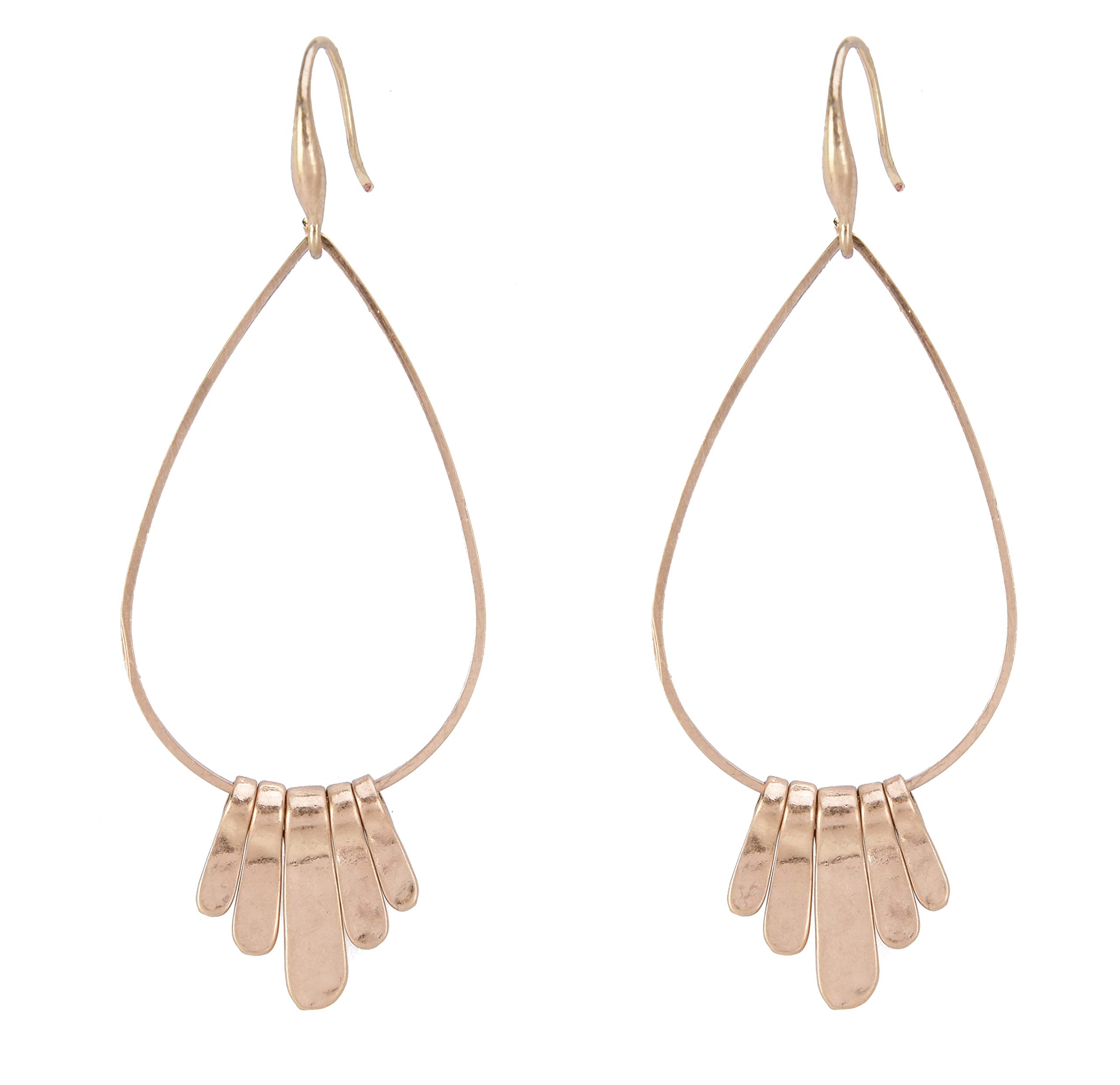 Allison Rose Atelier Wire-Hoop Tear-Drop Earrings | Elegant Dangle Jewelry for Women | Perfect for Weddings, Parties & Special Occasions
