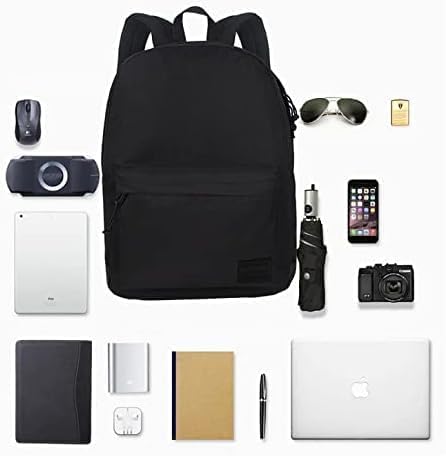 SUPACOOL Lightweight Laptop Backpack for Men & Women - College Bookbag with USB Charging Port - Durable School Backpack for Students - Perfect for Travel, Work & Daily Commute (Black)